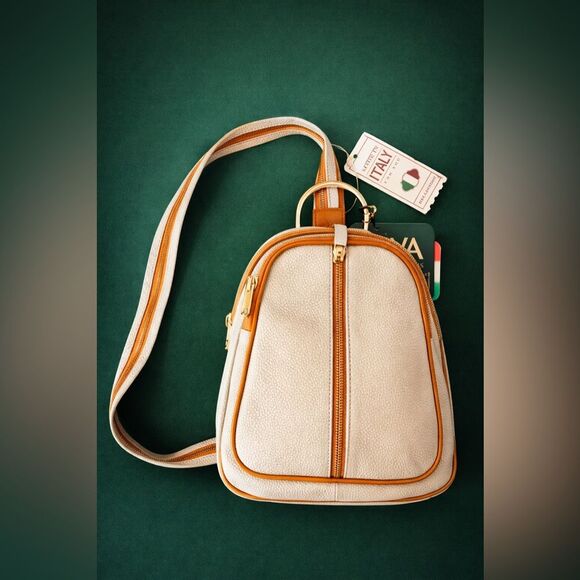 Valentina Genuine Italian Leather Crossbody Backpack— NWT main image 4